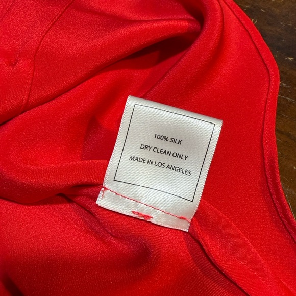 LAN JAENICKE RED SILK BLOUSE WITH BOW❤️ - Picture 10 of 12